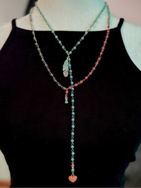 RARE Y2K Betsey Johnson Boho Illusion Necklace